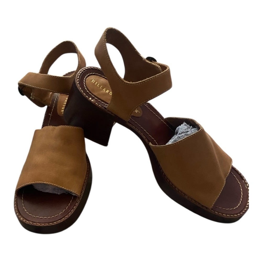 Hillard & Hanson Brown Leather 70s‎ Retro Vintage Disco Sandal ❤️ 9